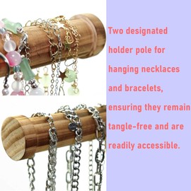 Jewack Earring & Jewelry Organizer,Rustic Wood Earring Holder Rack,Stud Earrings and Hoop Earrings Stands,Jewelry Holder Organizer with 212 Earring Tree Holes Gifts for Women (Vintege)