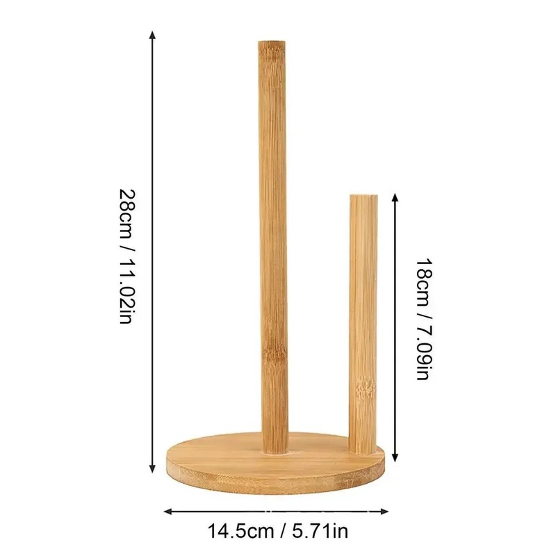 Wooden Paper Towel Holder for Kitchen & Bathroom – Stable