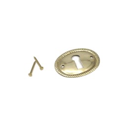 Furniture Keyhole Cover Plate 1-1/2" Cabinet Furniture Lock Escutcheon Brass Key Hole Cover Antique Victorian Locks