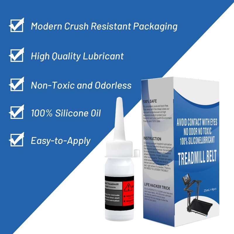 100% Silicone Treadmill Belt Lubricants/Lubes - 25ml/Bottle, No Odor and