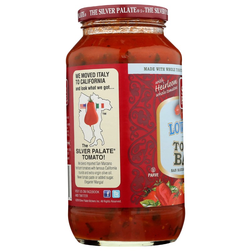 SILVER PALATE Low Sodium Tomato Basil Sauce, 25 OZ