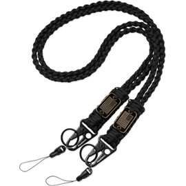 ParaDance Paracord Key Lanyard for Men/Women, Heavy Duty Lanyard for Keys/Id Badges with Cool USA Flag, Military Braided Tactical Neck Lanyard Keychain for Phone/Whistle/Camera/Wallet, and More