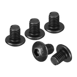 DTGN M5-0.8x12mm Button Head Socket Cap Screws - 100Pack - Good for Road Bicycle, Mountain Bike, Auto, Motorcycle - Carbon Steel Black Oxide - Hex Drive Fasteners