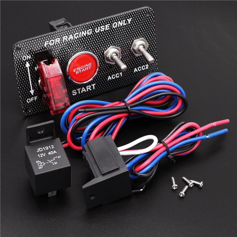 Taxutor 12V 30A 4-in-1 Ignition Panel Kit, Aluminum Alloy Switch