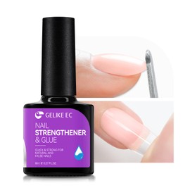 Women Nail Strengthener Glue for Care - Gelike EC Sheer Apricot 6 in 1 Gel Glue for Weak Thin Splitting - For Professional Manicurist