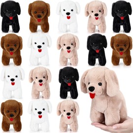 Syhood 16 Pcs Plush Dogs 7.87 Inches Stuffed Dogs Bulk Soft Dog Plush Stuffed Animal for Girls Boys Cute Dog Party Favor Baby Show Birthday Graduation Gift Carnival Prize Party (Labrador)