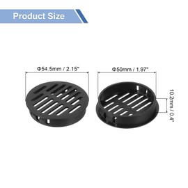 sourcing map Round Soffit Vents 2 inch, 26Pcs Black Plastic 50mm Soffit Vent Cover - Circular Air Vent Grille - Air Flows Easily for Bathroom Home, Office, Kitchen, Cabinet, Wardrobe