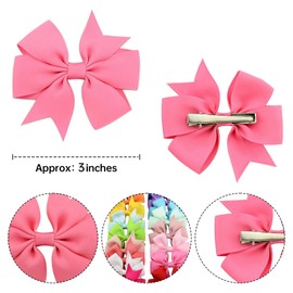 20 Pcs Baby Girls Hair Clips Baby Bows and Clips Craft Bows Ribbon Bows 3 Inch Hair Bow Clips for Toddler Babies Kids Fine Hair (A)