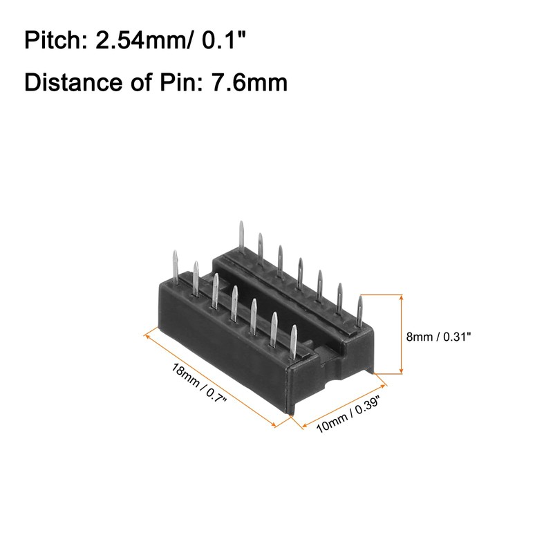 sourcing map 80Pcs DIP IC Chip Socket Adapter, 2.54mm Pitch