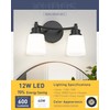 kudos Black Bathroom Light Fixtures Over Mirror, 14 Inch 2-Light