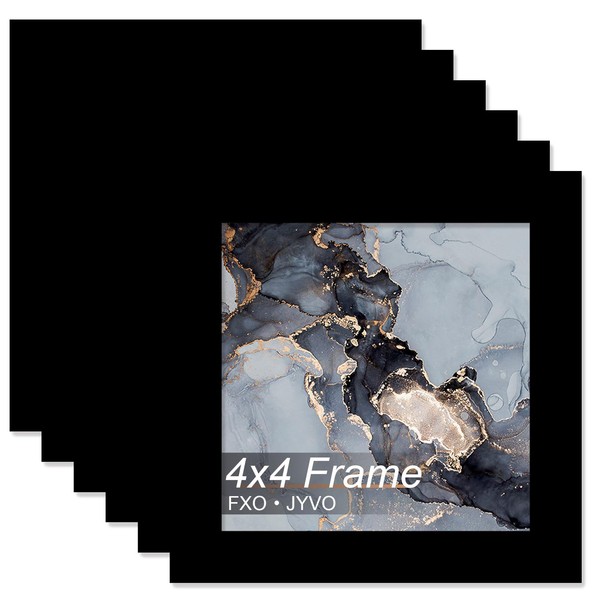 Fxojyvo 4x4 Frame Set of 6, Black Picture Frame for