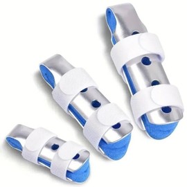 손가락 부목 1-3개 지지대 교정용 보호대 파손된 파란색 고정 장치 Finger Splint 1-3 Fingers Support Brace Correction Protector Broken Blue Fixing Device [Purple]