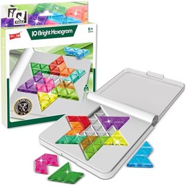 DAWRIS Puzzle Tangram Puzzle Jigsaw Block Brain Shape Block Brain Teaser Toy Geometry Logic IQ, Montessori Educational Gift for Kids & Adults six pointed star puzzle toy