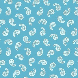 Andover Prints Apple Pie Paisley Turquoise 100% Cotton Quilting Fabric 44" BTY