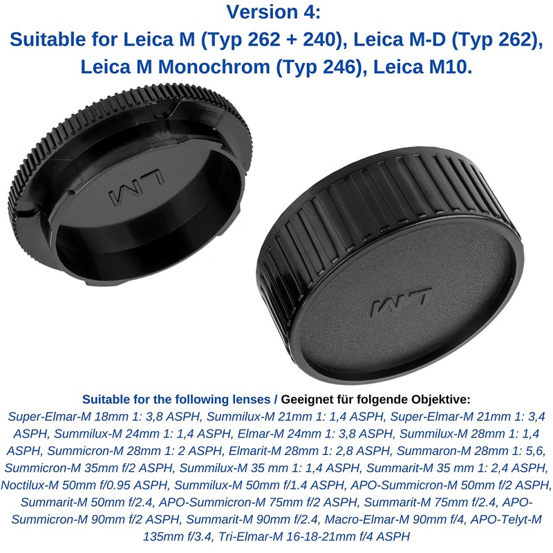 Lens Cap Set, with Housing Cap and Rear Lens Cap,