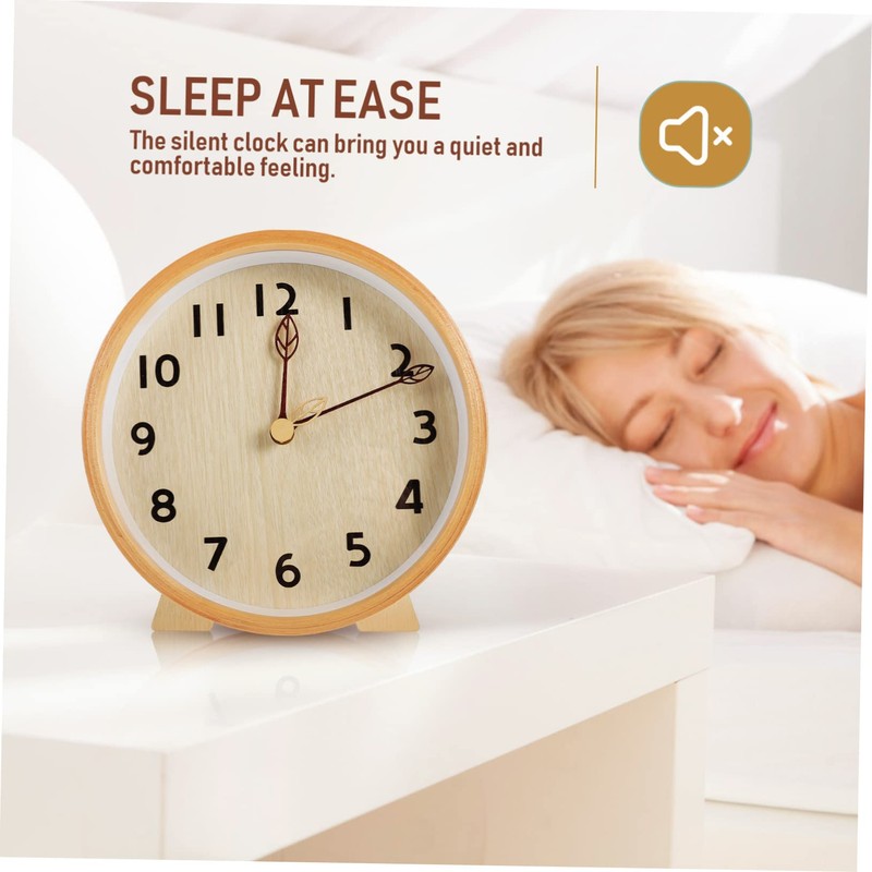 Ipetboom 1Set Decorative Desktop Clock Simple Style Silent Clock Elegant