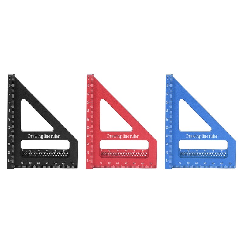 6Pcs 3D Multi Angle Measuring Ruler Aluminum Alloy 45 90