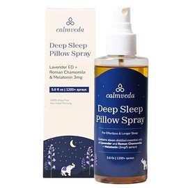 Spray de almohada de lavanda para dormir, con 3 mg de melatonina y manzanilla romana (más de 1200 aerosoles) | Spray de almohada natural y sin hábito 