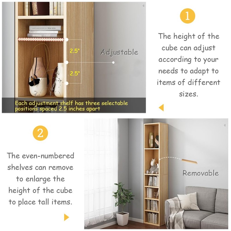 IOTXY Small Narrow Corner Bookcase - 71 Inches Tall Gap