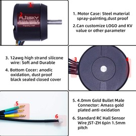 Flipsky Brushless Sensored Motor with Pulley for Electric Bike/Skateboard BLDC Belt Motor 6354 190KV 2450W Shaft 8mm High Efficiency Esk8 Motors with High Torque 7Nm Dustproof Motor e-Bike Motor