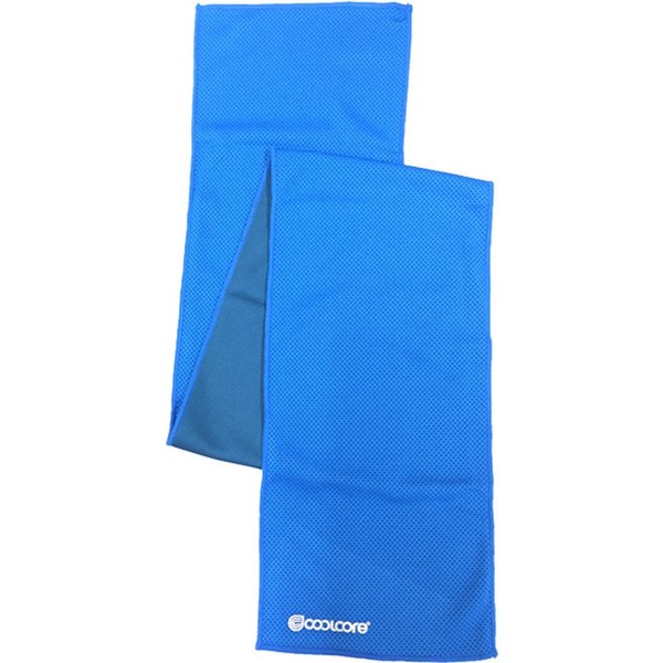 カバーワーク×クールコア ミニタオル 機能性冷感タオル ミニ ブルー 幅15×長さ90cm FT-5802