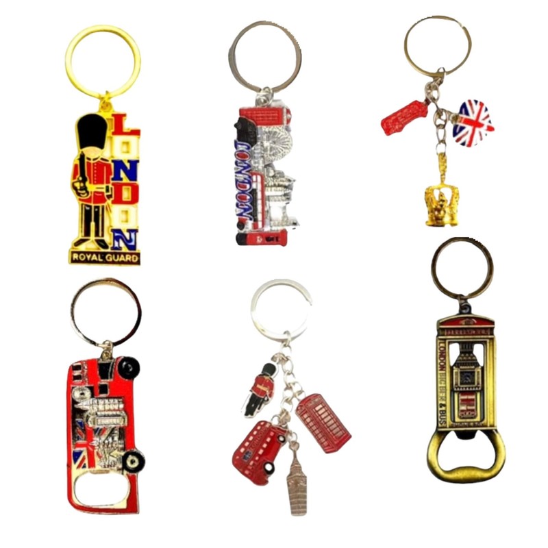 12 London Souvenirs Keyrings Magnets - British Souvenir Metal Magnet
