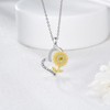 YAFEINI Sunflower Necklace Sterling Silver You Are My Sunshine Pendant