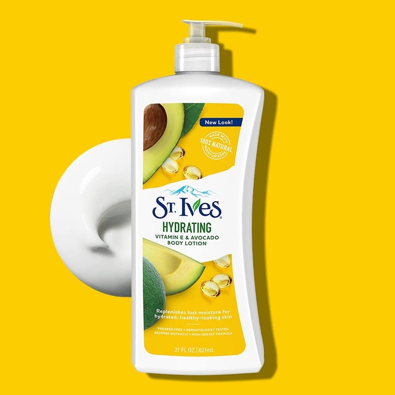 St. Ives Hydrating Body Lotion, Vitamin E and Avocado, 21