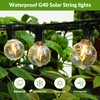 50FT Solar String Lights, Waterproof LED Outdoor String Lights, G40