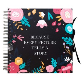 Grupo Erik Scrapbook Album Flowers Photo Album for Gluing 26 x 26 cm 40 Pages Photo Album for DIY White Pages Photo Album