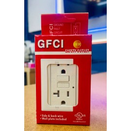 AH LIGHTING 1PK 20AMP GFCI Safety Outlet Receptacle w/ Wall Plate LED TRIP Indicator TR WR