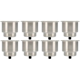 Amarine Made 8PCS Stainless Steel Cup Drink Holders Mount for Car Truck Marine Boat Camper RV