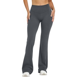 OQQ Yoga Pants Women High Waist Leggings Casual Soft Flared Bottoms Graphite Grey
