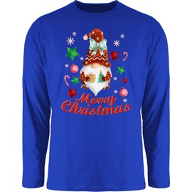 Shirtracer - Men's Long-Sleeved Shirt - Christmas Gifts Christmas Clothing - Christmas Gnome, 5 Royal Blue