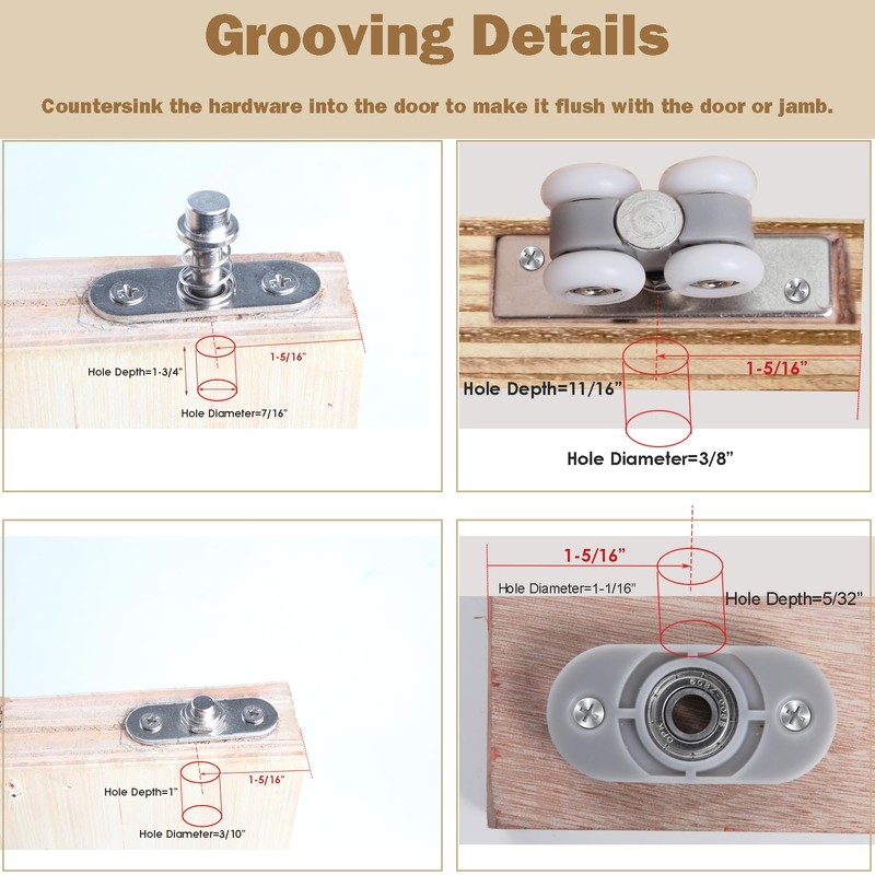 HBL' 2 Pack Bifold Door Hardware Kits, Bi-fold Door Hardware