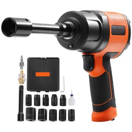Happybuy 1/2-Inch Air Impact Wrench. High torque up to 1400 ft-lbs. Lightweight at 4.6 lb. Comes with 11-PCS 1/2-Inch Drive CR-V Steel Impact Socket Set & Carrying Case.