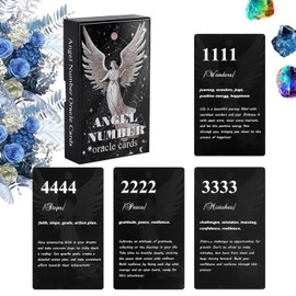 Angel Numbers Oracle Deck - Beginner Friendly, 400 GSM Coated Paper, Life & Family Oracle Cards