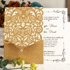 Jofanza 20PCS 5 x 7.3 Inch Gold Wedding Invitations Cards
