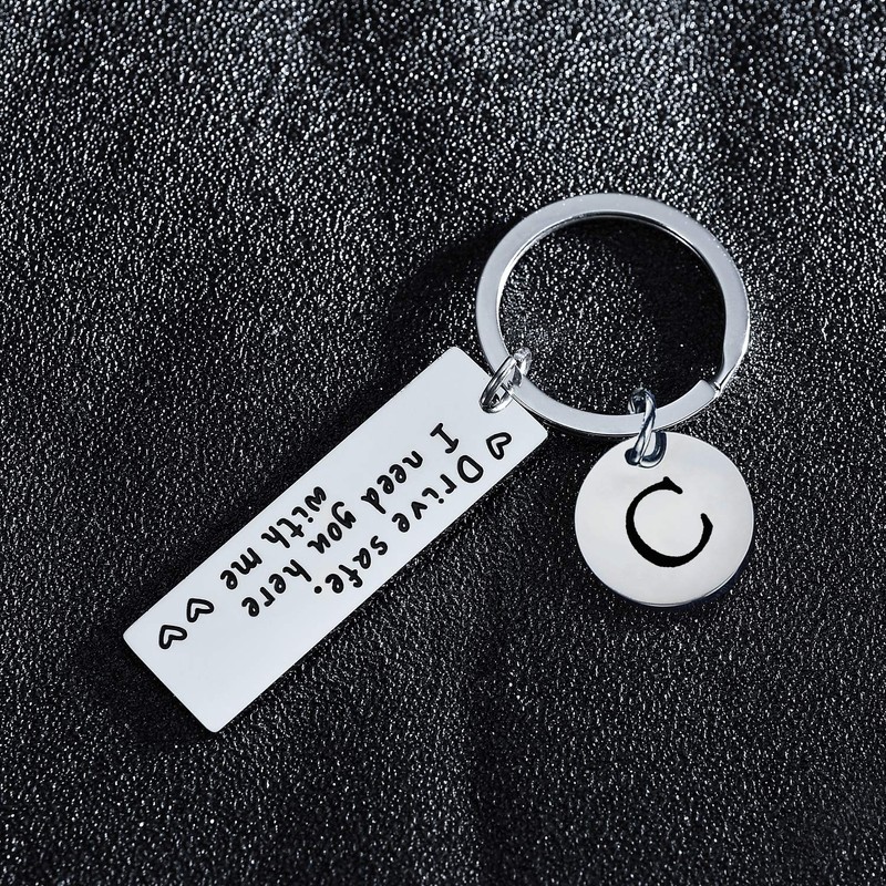 BESPMOSP Appreciatione Gifts 26 Letter Keychain Drive Safe Keychain A-Z