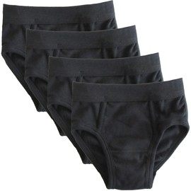 HERMKO 2840 Pack of 4 Boys' Briefs with Soft Waistband Made of Organic Cotton, black