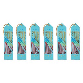 Beistle Star Student Award Ribbons, 2 by 8-Inch, 6-Pack