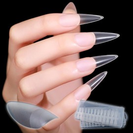 COLORBIRD Nail Tip, Ultra Thin, Long, Clear, Sanding, Natural Fit, False Nails (Point L, 504pcs)