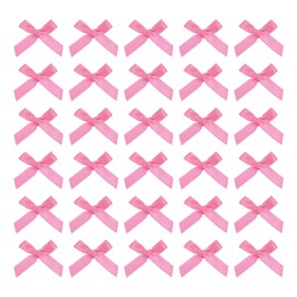 MECCANIXITY 100Pcs Mini Ribbon Bow 1.8 inch Mini Fabric Satin Ribbon Flower Bows for Craft DIY Sewing Wedding Birthday Party Rose Red