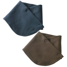 Remark 2 Style Neck Warmer, Set of 2 Colors (Navy & Brown), Neck Warmer, Scarf, Collar, Cold Protection, Can Be Used When You Sleep, Fleece Material