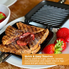 Toasted Sandwich Maker - Panini Press or Grilled Cheese Maker - Stove Top Toastie Non-Stick Ideal for Indoors and Outdoors by Jean Patrique
