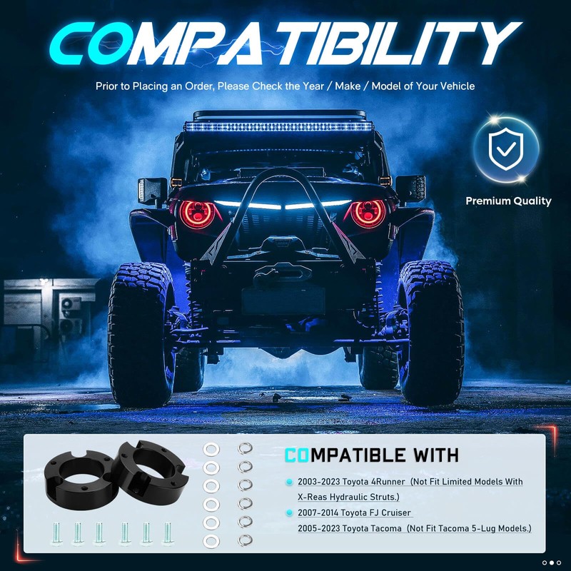 2 inch Front Leveling Lift Kit Compatible with 2003-2023 Toyota