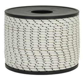 Corderie Italiane®, 006044987, Sagola per fucili da sub, anima in Dyneema® SK75 intrecciato, rivestimento in Poliestere Alta Tenacità prestirato, diametro 2,0 mm, 50 metri, Colore Bianco - Nero