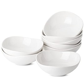 BTaT- Porcelain Bowls, 9 oz, Set of 8, White Triangle Dessert Bowls, Dip bowls, Sauce bowls, Small Serving Bowls, Small Bowls for Side Dishes, Ice Cream Dishes, Small White Bowls, Snack Bowl.