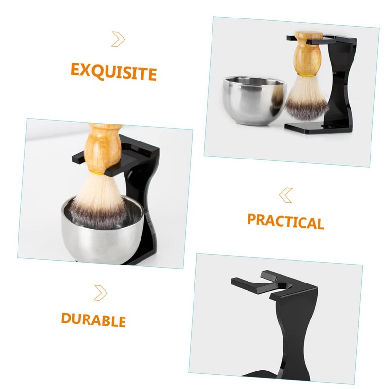 Ipetboom 1set Men Beard Grooming Shaving Stand Bowl Brush Holder