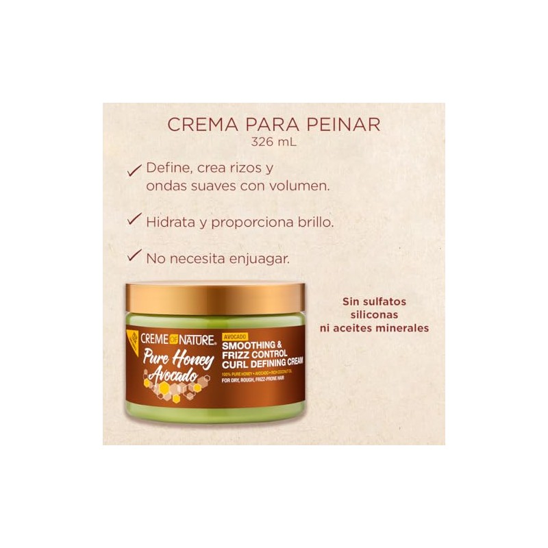 Smoothing & Frizz Control Curl Defining Cream (Honey + Avocado)
